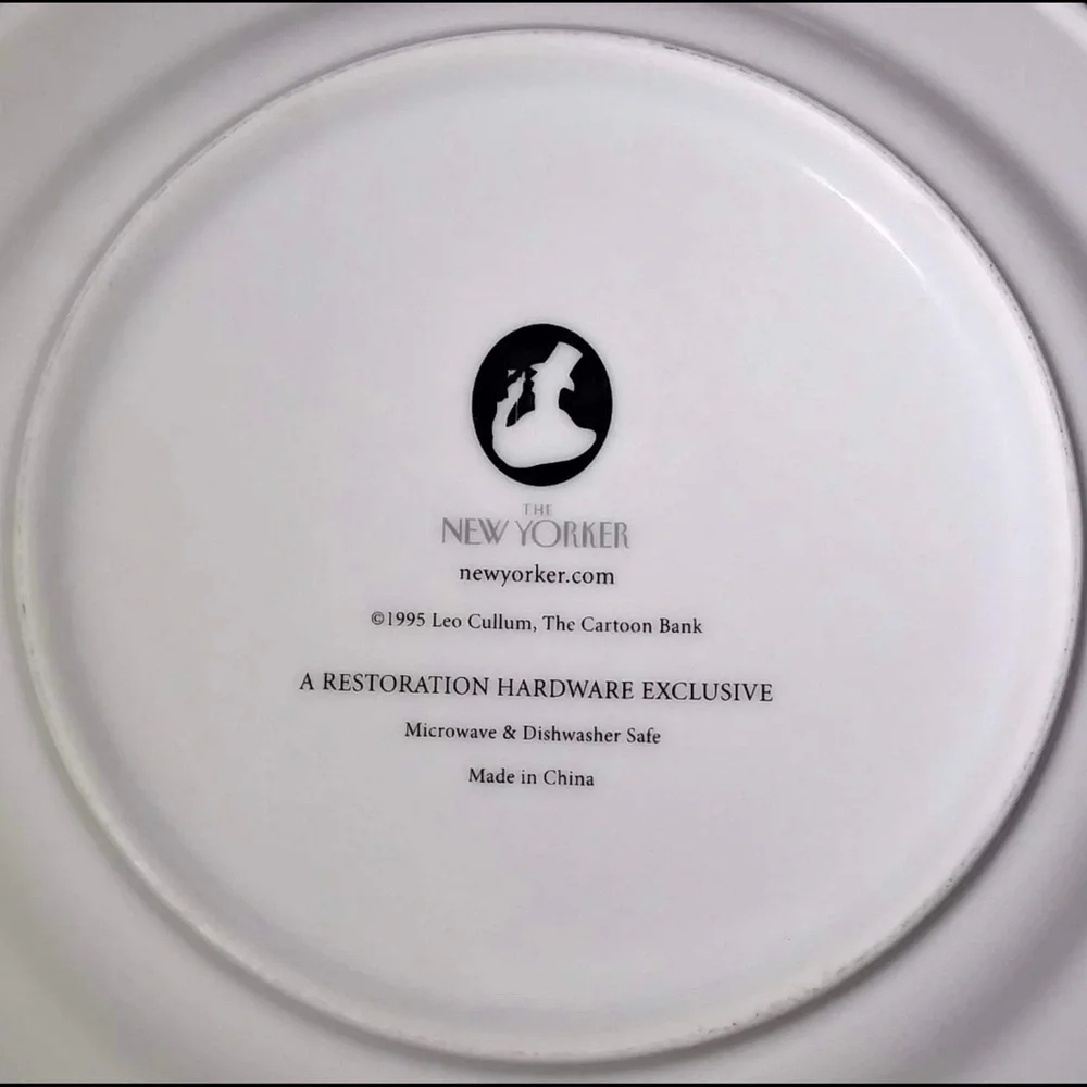 Restoration Hardware Plate New Yorker The Cartoon Bank Christopher Weyant 2003